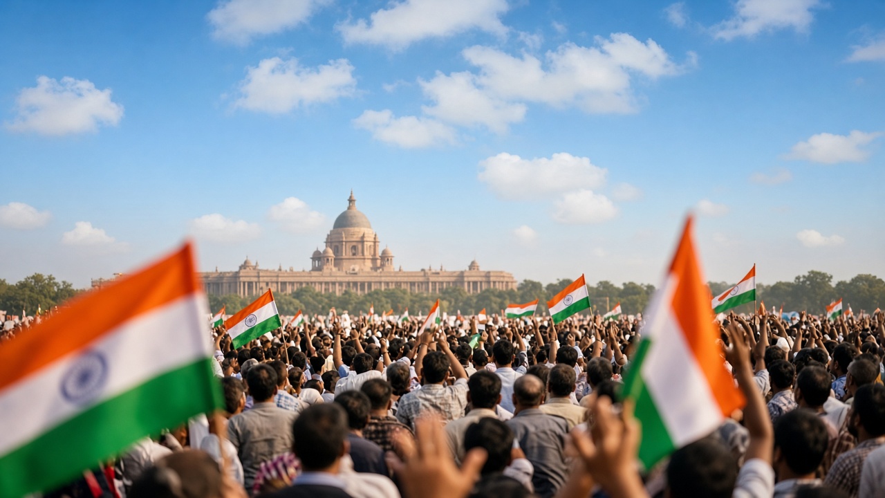A large public gathering during an election campaign